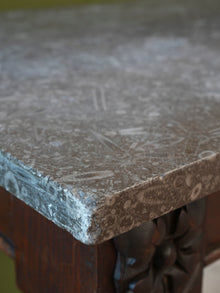 A 19thC Oak & Fossil Marble Console Table