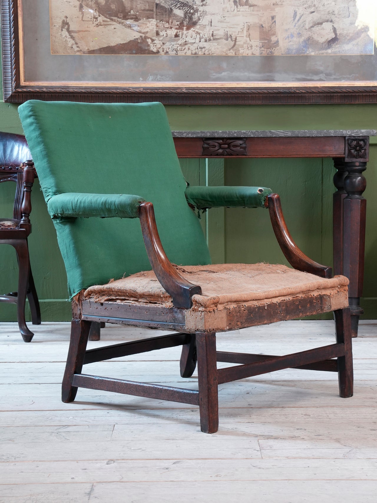 A George III Mahogany Gainsborough Armchair