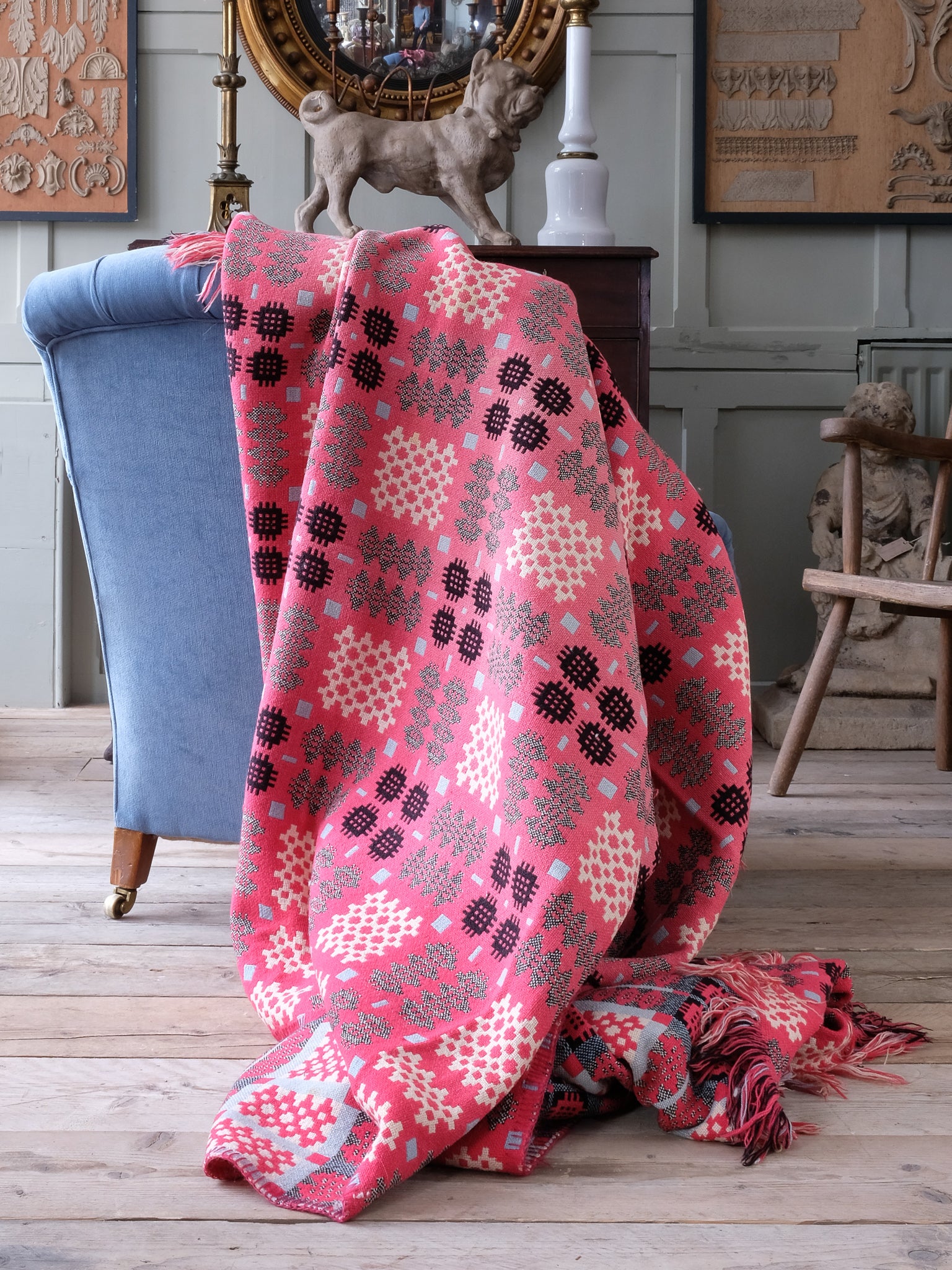 Pink Caernarfon Blanket Drew Pritchard Ltd