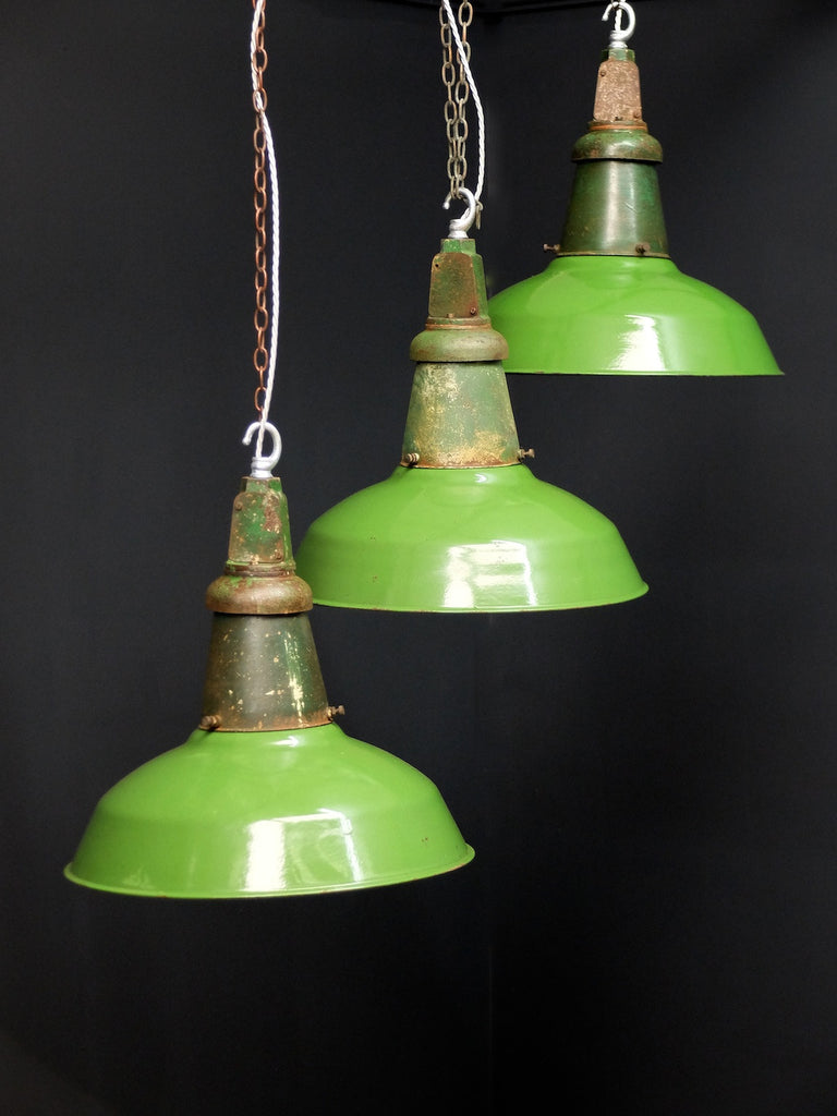Green Industrial Pendants by Wardle of Manchester