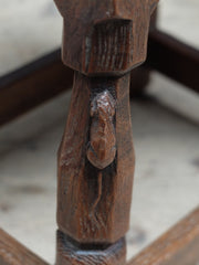 Mouseman Oak & Leather Stool