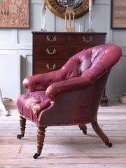 A William IV Moroccan Leather Armchair