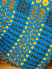 Early Blue Gold Welsh Tapestry Blanket