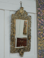 A 19th Century Brass Rococo Wall Mirror