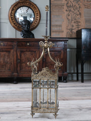 A Pierced Brass Hall Lantern