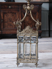A Pierced Brass Hall Lantern