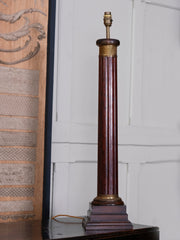 Mahogany Column Table Lamp