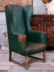 Green Leather Wing Back