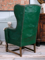Green Leather Wing Back