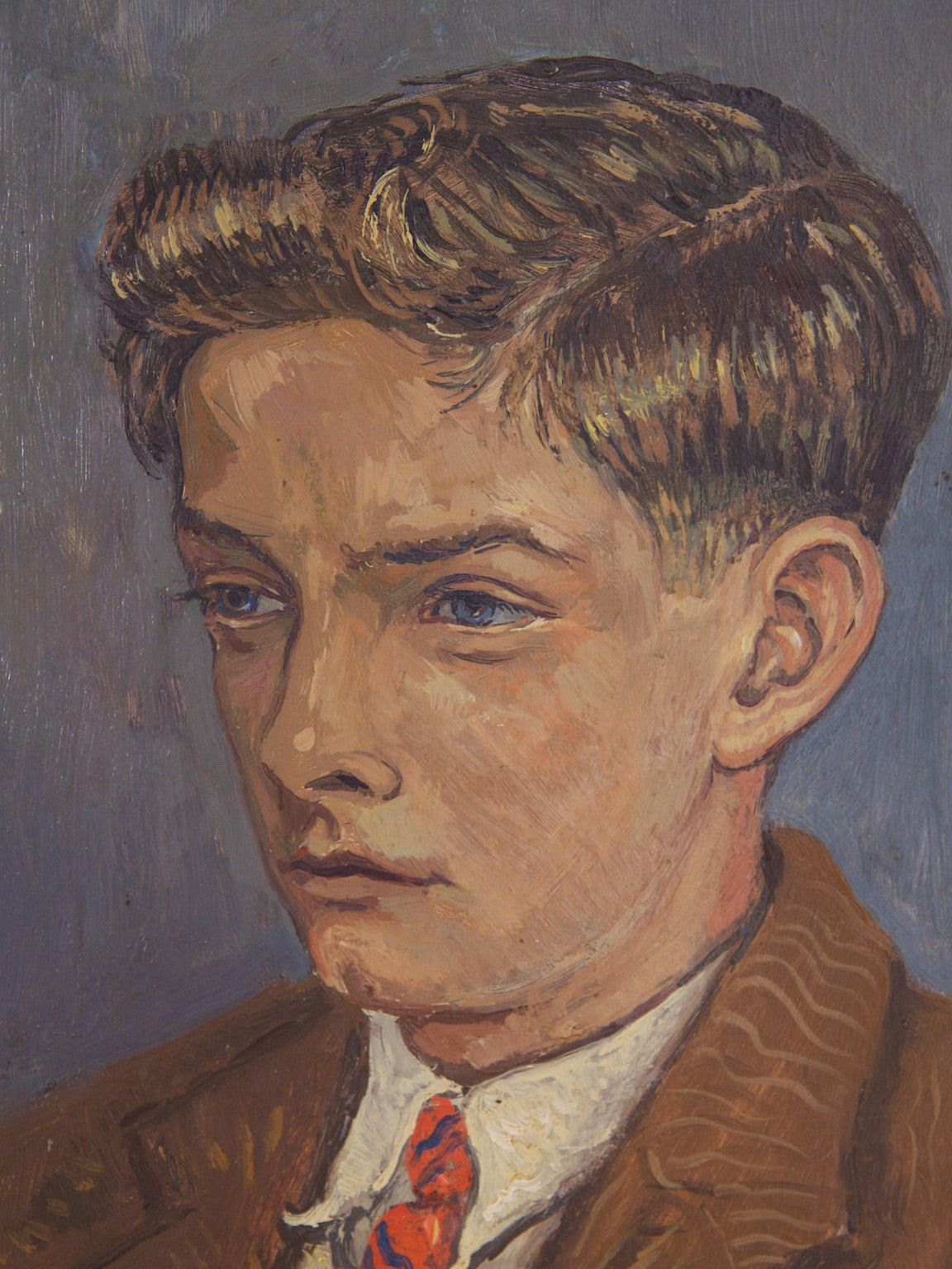 Oil on Board of a Young Man