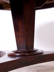 Pedestal Dining Table with Inset Brass Top
