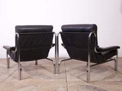 Pair of Pieff Leather Armchairs