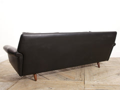 Black Leather Diplomat Sofa