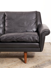 Black Leather Diplomat Sofa