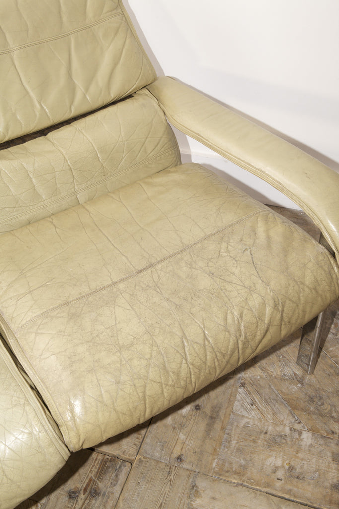 Cream Leather Pieff Sofa