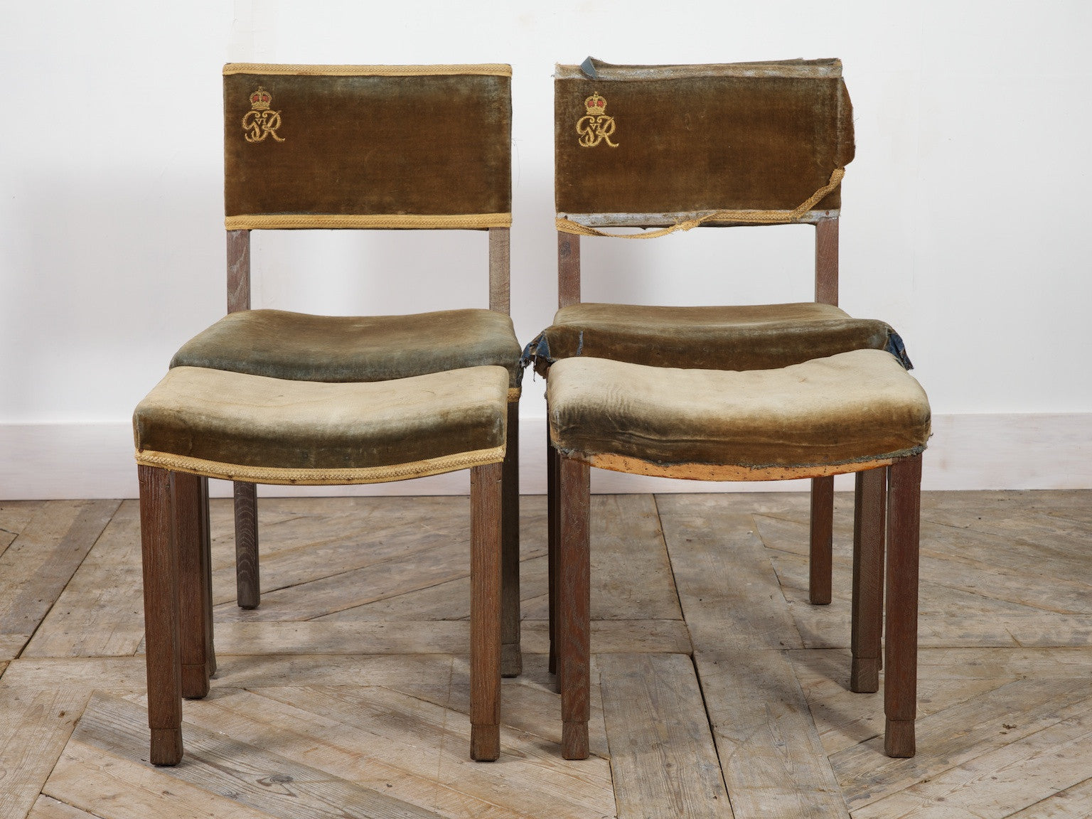 GR VI Coronation Chairs & Stools Drew Pritchard Ltd