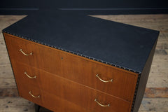 Black Leather Commode