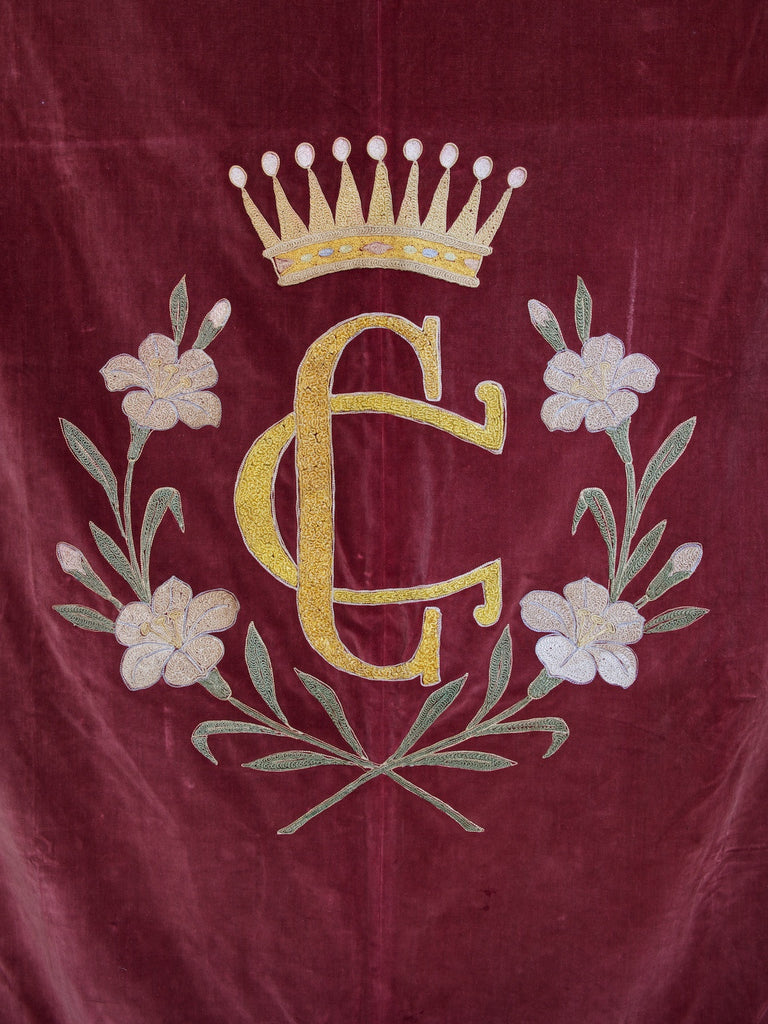 Embroidered Velvet Banner