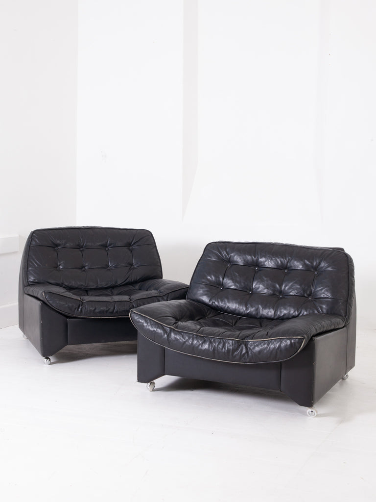 Low Leather Armchairs