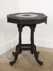 Hexagonal carved Table
