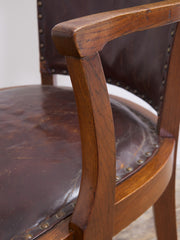 Leather Open Armchair