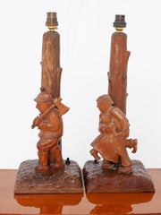 Wood Cutter Table Lamps