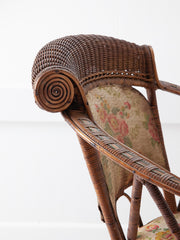 Scrolled Canework Open Armchair
