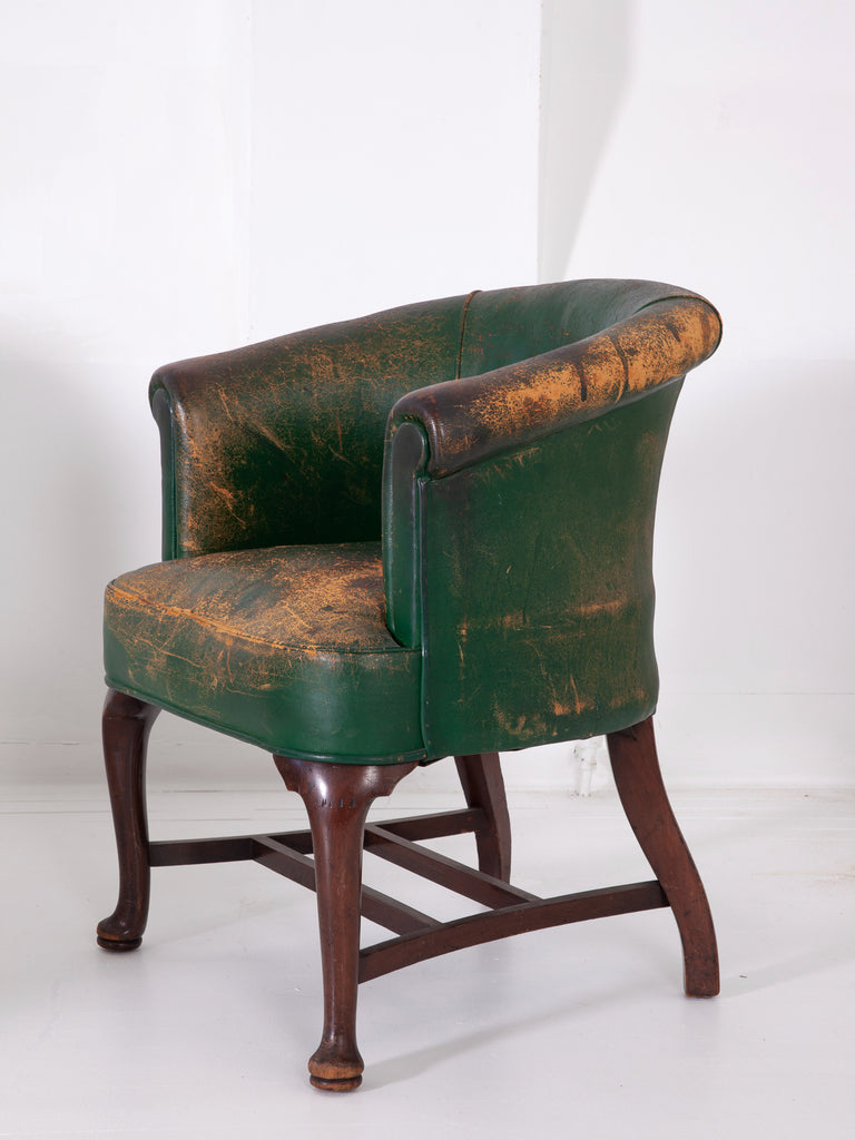 Green leather desk chair Clearance