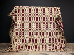 Brynkir Burgundy & Cream Tapestry Blanket