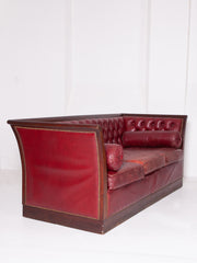 Red Leather Empire Sofa