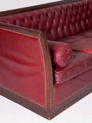 Red Leather Empire Sofa