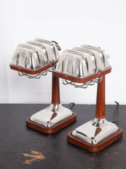 Chrome & Leather Lamps