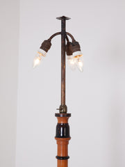 Maple and Ebonised Floor Lamp