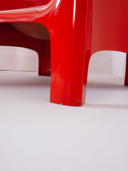 Red Fibreglass Armchairs