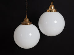 Large Globe Opaline Pendant Lights