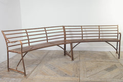 Curved Wrought Iron Garden Bench