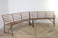 Curved Wrought Iron Garden Bench