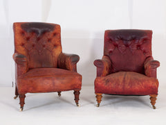 Red Leather Arm Chairs