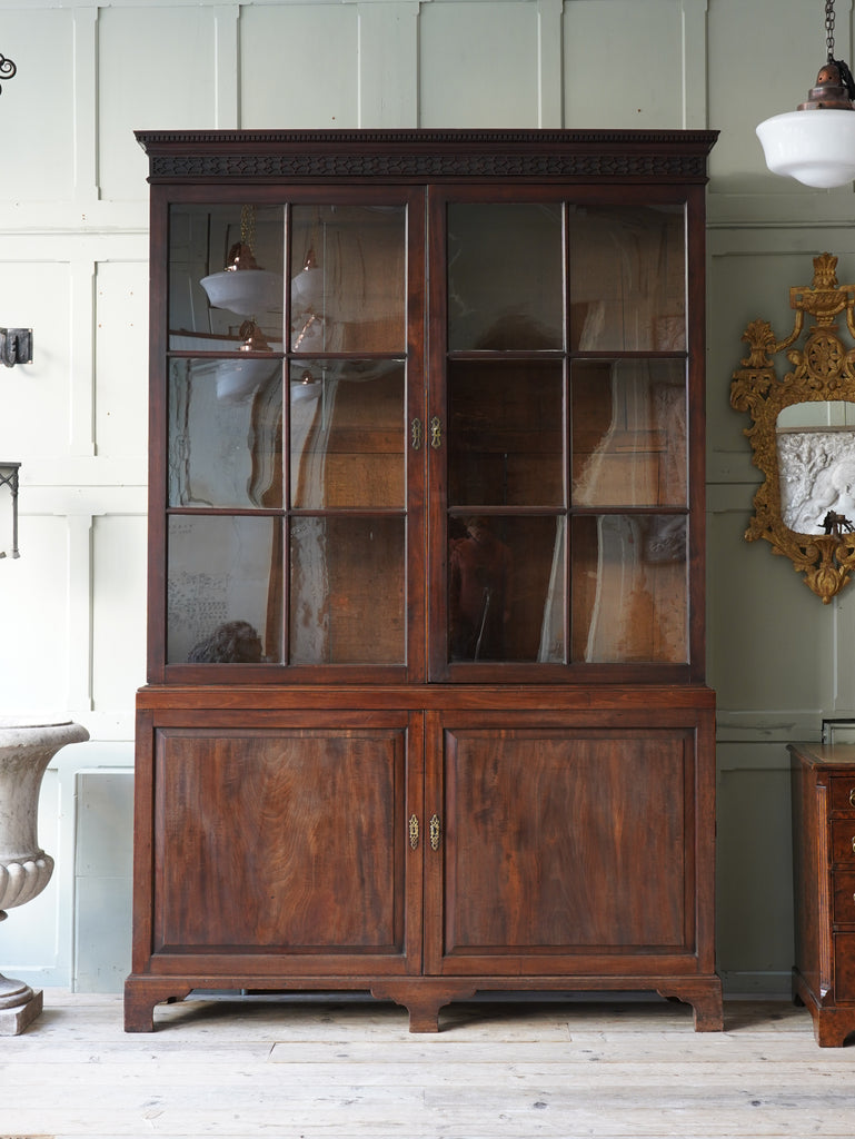 A George II Glazed Mahogany Bookcase