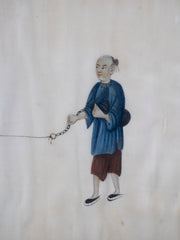 A Collection of 19th Century Chinese Pith Paintings of Torture & Imprisonment