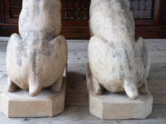 A Pair of 19th Century Terracotta Seated Mastiffs