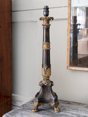 A Gilt Bronze Regency Column Lamp