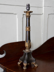 A Gilt Bronze Regency Column Lamp