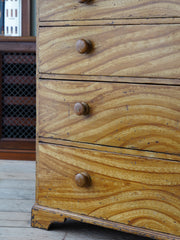 Faux Elm Wood Georgian Chest of Drawers