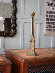 19th Century Gilt Brass Gothic Table Lamp