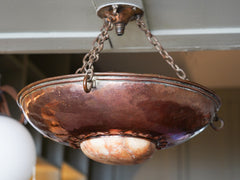 Copper & Alabaster Plafonnier Ceiling Light