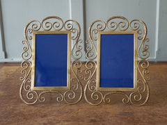 Pair of Brass Easel Picture Frames