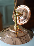 The Tomkin Opaline Glass Pendant in Polished Copper