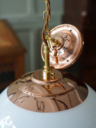 The Tomkin Opaline Glass Pendant in Polished Copper