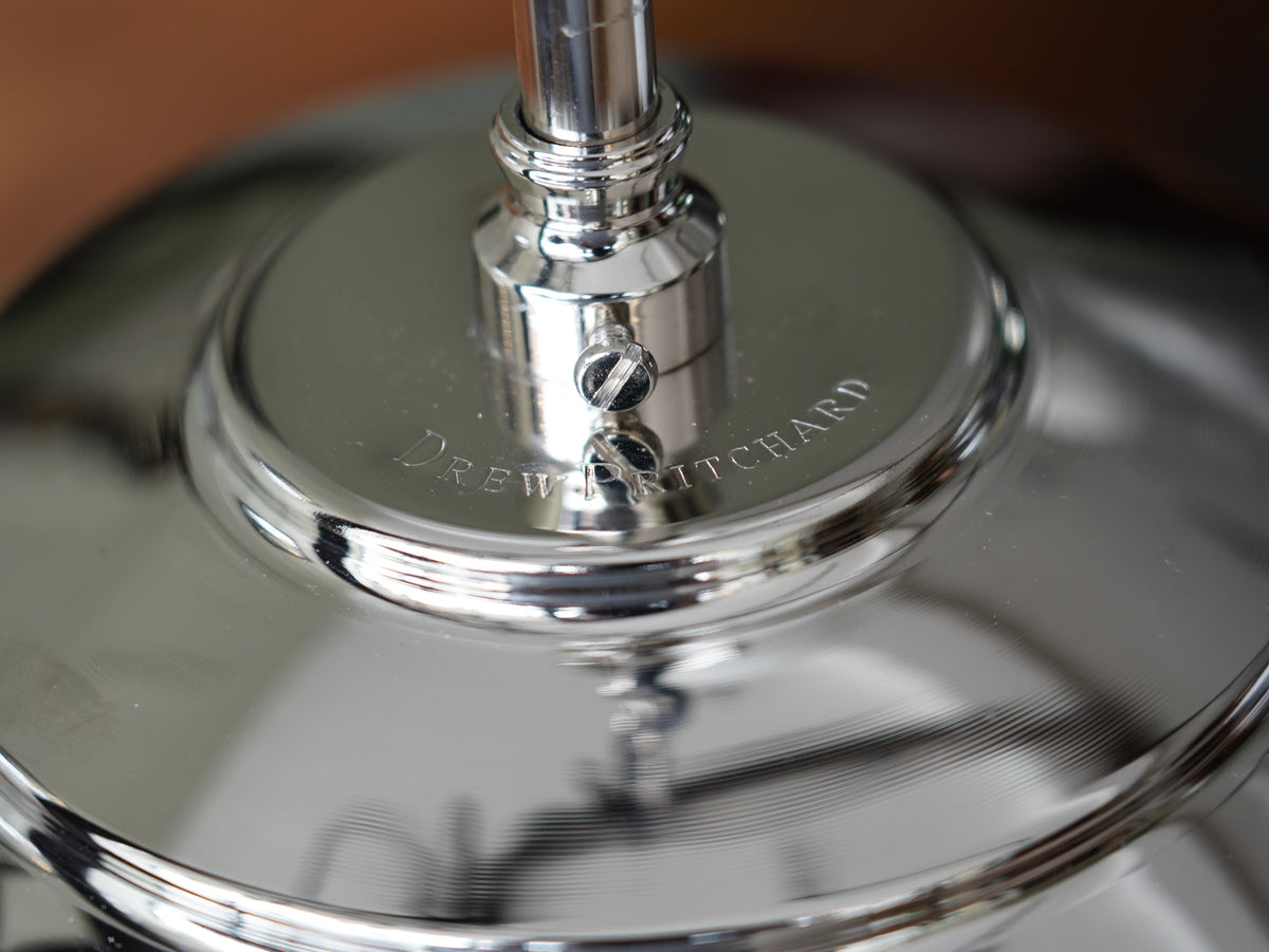 The Tomkin Opaline Glass Pendant in Nickel